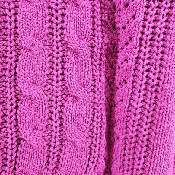 North Crest Women's Plus V-Neck Grandpa Style Cable Knit Button Down Cardigan - Picture 9 of 10